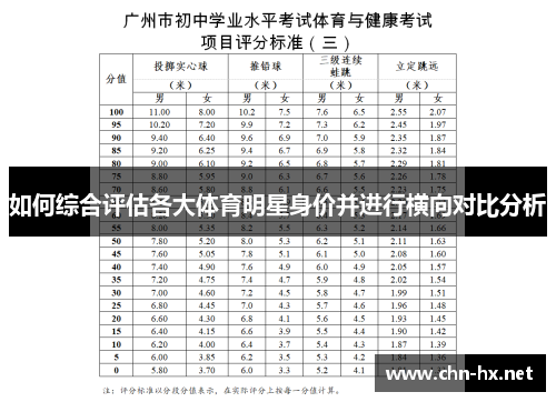 如何综合评估各大体育明星身价并进行横向对比分析